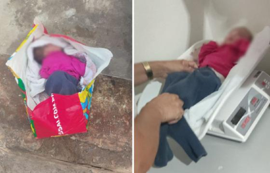 Bebê é encontrada em sacola abandonada perto de Unidade Básica de Saúde