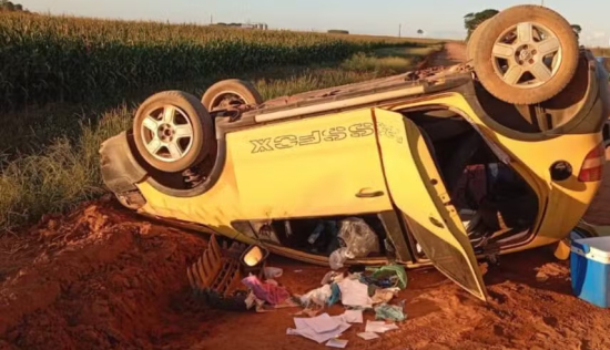 Idosos são mortos a tiros e suspeito é preso após capotar com carro de uma das vítimas em MT
