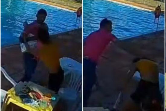 Mulher é brutalmente agredida pelo marido em clube; crime foi registrado por câmeras
