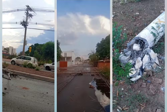 Temporal com ventos de 100 km/h causa estragos em cidade de MT; prefeitura decreta situação de emergência