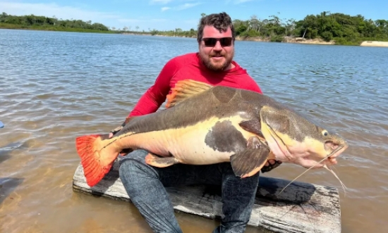 Médico goiano comemora recorde ao pescar pirarara de 1,4 metro: ‘Briga de 40 minutos’