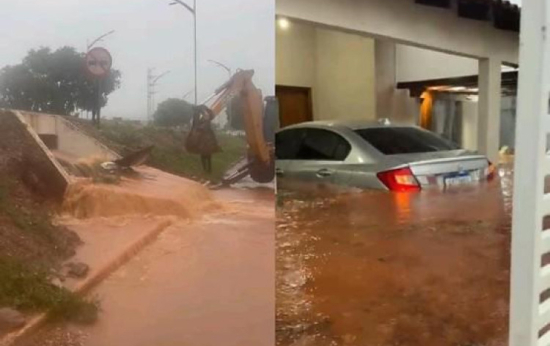 Temporal causa alagamentos e deixa rastro de destruição em cidade de MT