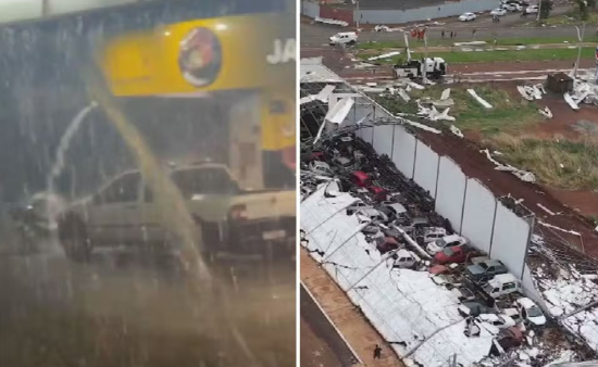 Temporal deixa rastro de destruição em cidades de Goiás; postes caíram e fachadas foram arrancadas